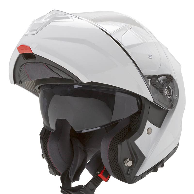 GARIBALDI G100 Blanco - Casco de Moto Modular Integral P/J + Pinlock - Casco con Visor Solar Homologado ECE