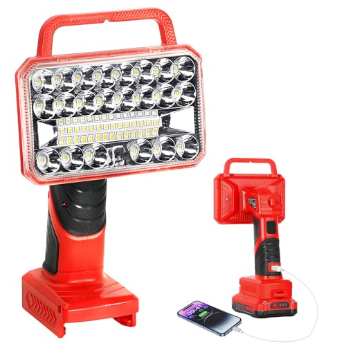 Image of Cordless LED Work Light for Craftsman 20V Battery, 2000LM Portable Handheld Flashlights Tool with USB Port and 3 Brightness Modes for Camping, Fishing, Job Site, Indoor & Outdoor Use