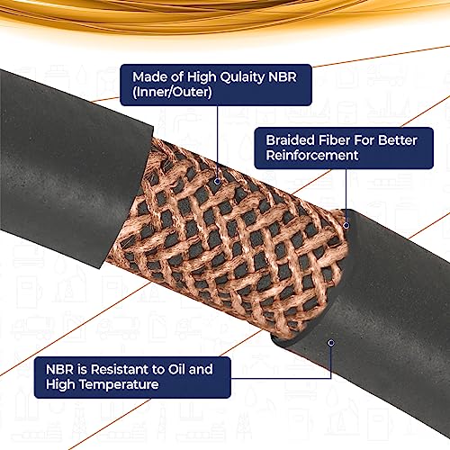 Fuelac Fuel Line Hose 1/4 Inch 6 Feet Nbr Push On Flexible - 290 Psi For Trimmers Lawn Mower Snowmobile #TOP3