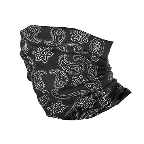 Colours & Beauty Cache Cou Élastique Unisexe Paisley Noir| Cache Cou Tubulaire |Tour De Cou | Anti Solaire Bonnet Respirant | Bandana Multifonctions | Bandeau de Cheveux
