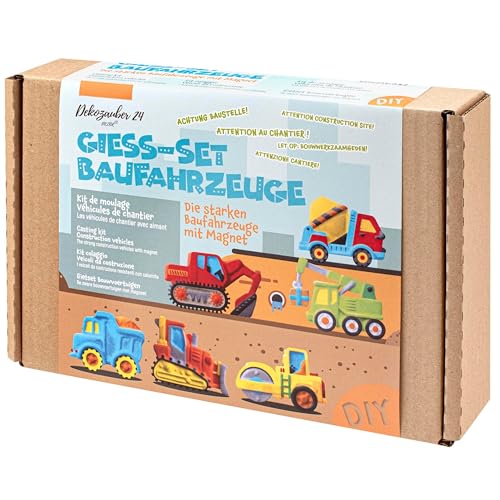 Dekozauber24 Motive selber gießen und anmalen - Jungs Bastelset zum Gips...