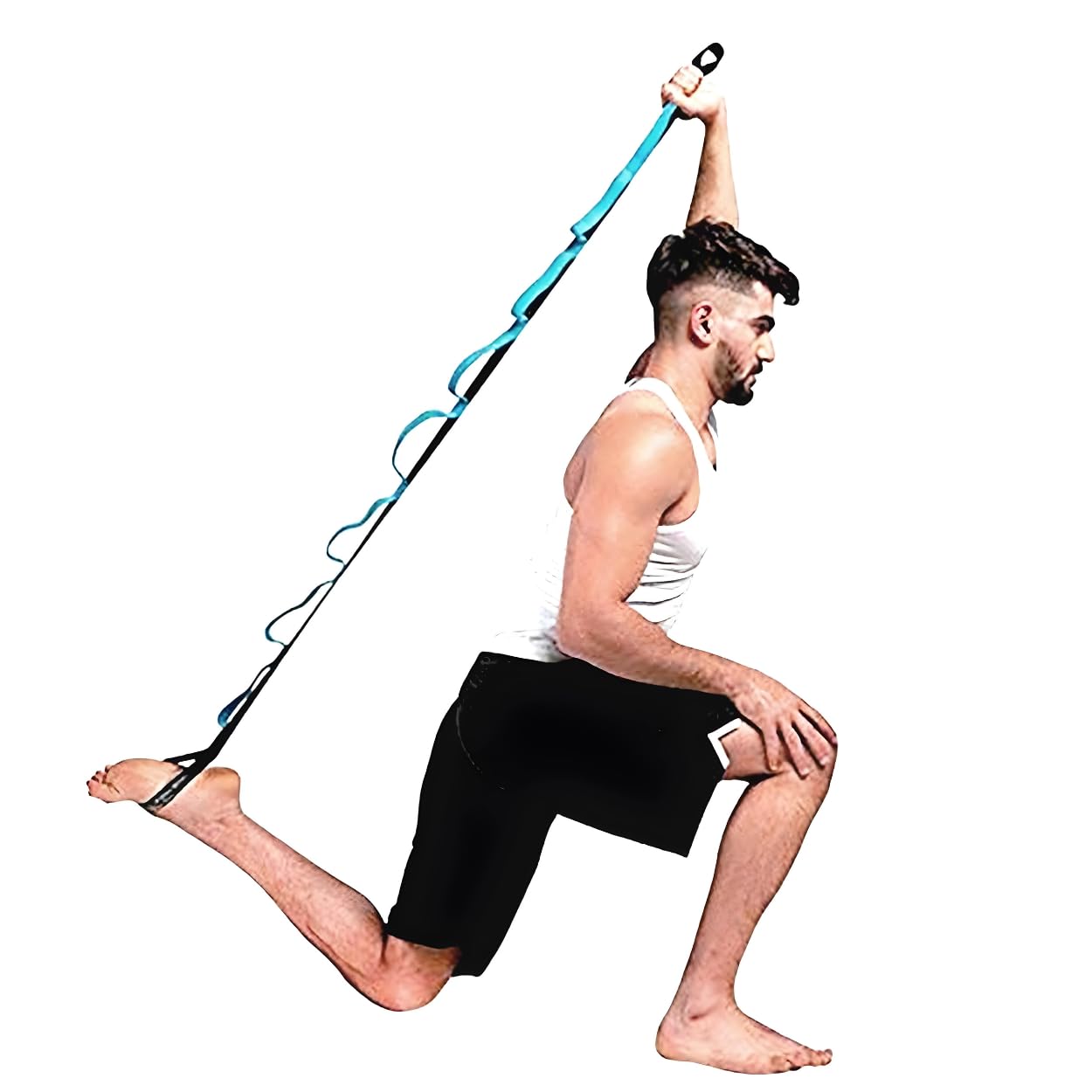 Yoga Belt 9 Loop Belt for Women and Men/Yoga Strap for Stretching/Hamstring Stretch Strap/Yoga Belt Stretching With Booklet/Extra Thick Exercise for Workout Yoga Fitness (Blue)