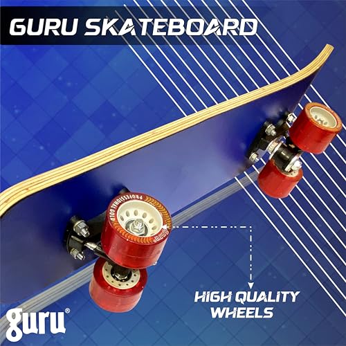 Image of GURU Skateboard, Wooden Non-Slip Skateboard for Kids, Adult, Casterboard /Skate Board /Hoverboard /Longboard for Beginners, Learners, Training Purpose for All Age Group