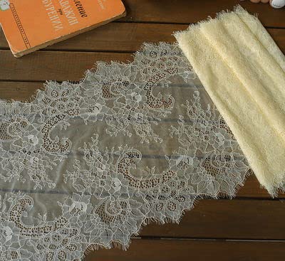 Koronka rzęsowa Vintage, Koronkowa taśma do rzęs wielokolorowa, opakowanie 3 jardów, szerokość 35 cm, do samodzielnego szycia(Apricot)