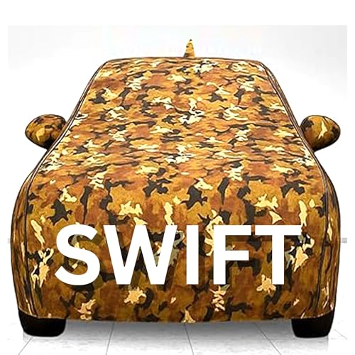 Image of 100% Waterproof Car Cover for Swift UV Protection, Dustproof, Windproof | Custom Fit with Mirror Pockets, Belt & Buckle | All Weather Outdoor Body Cover(Jungle)