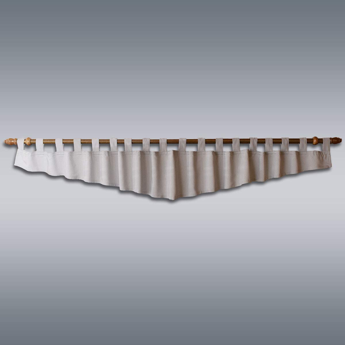 Querbehang Hetty grau unifarben | Deko-Behang aus hochwertigem Webstoff mit Schlaufen | gepflegt-rustikaler Landhaus-Stil für Küche, Esszimmer, Gästewohnung, Kaminzimmer H x B 40 x 200 cm