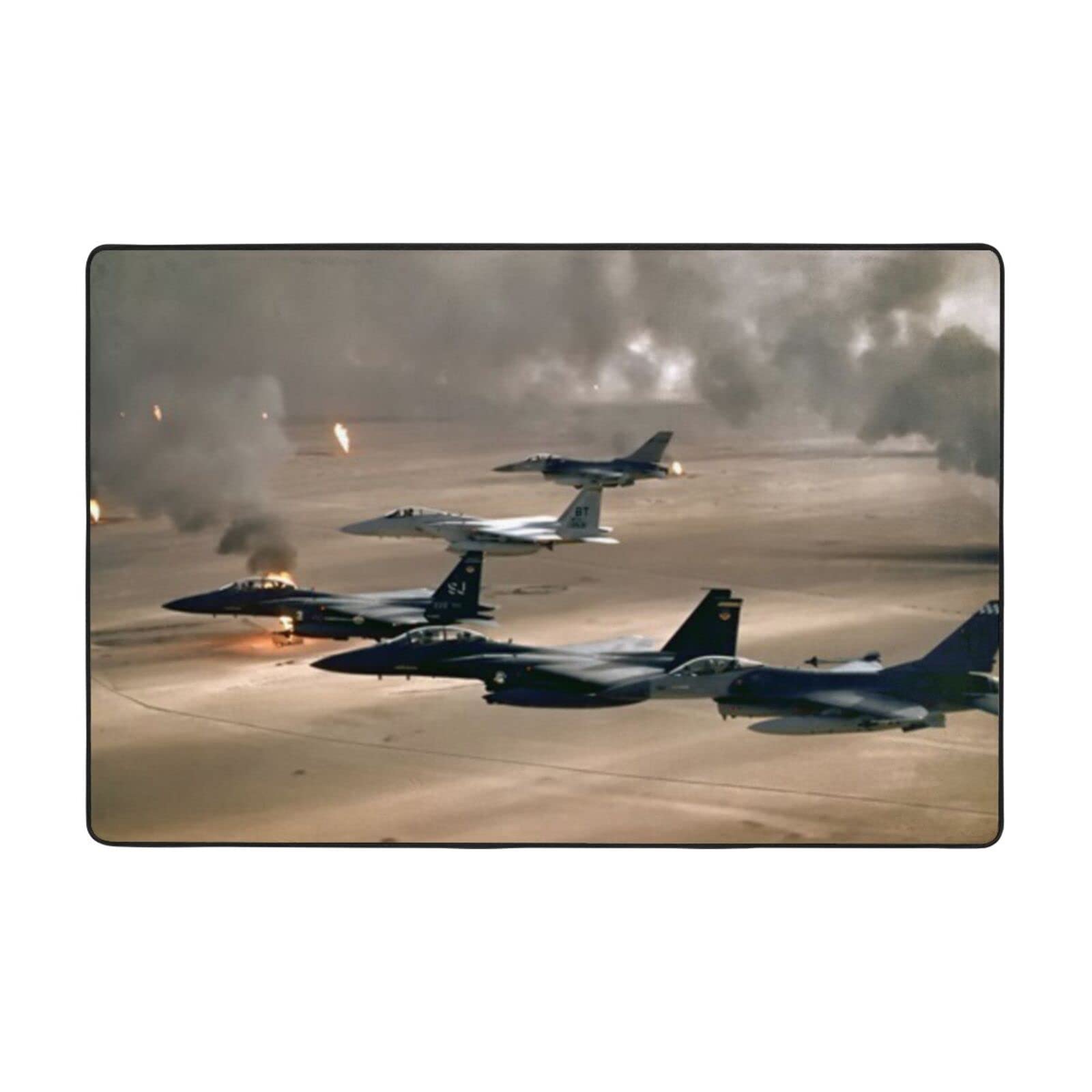 Tapis d'intérieur grand format Jet Fighter doux pour cuisine et bain