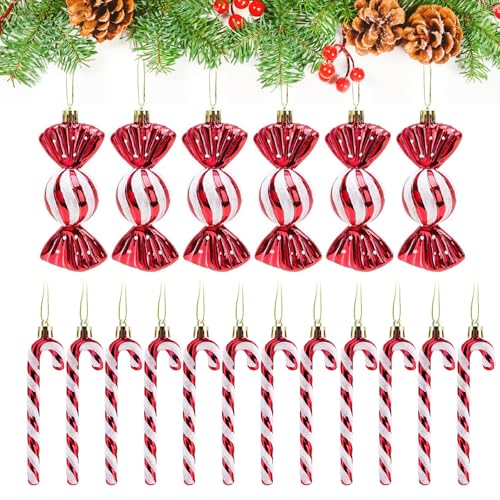 18 Stück Zuckerstangen Weihnachten Deko Zuckerstangen Weihnachtsbaum,...