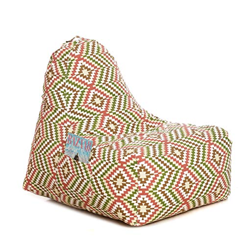 Image of Style Homez Hackey Cotton Canvas Ikat Printed Bean Bag XXL Size Filled with Beans Fillers