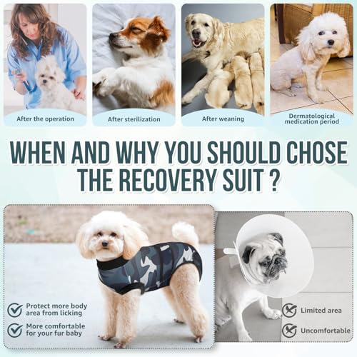 Image of Lukovee Recovery Suit for Dogs, Spay Neuter Surgery Suit Onesie Female Male