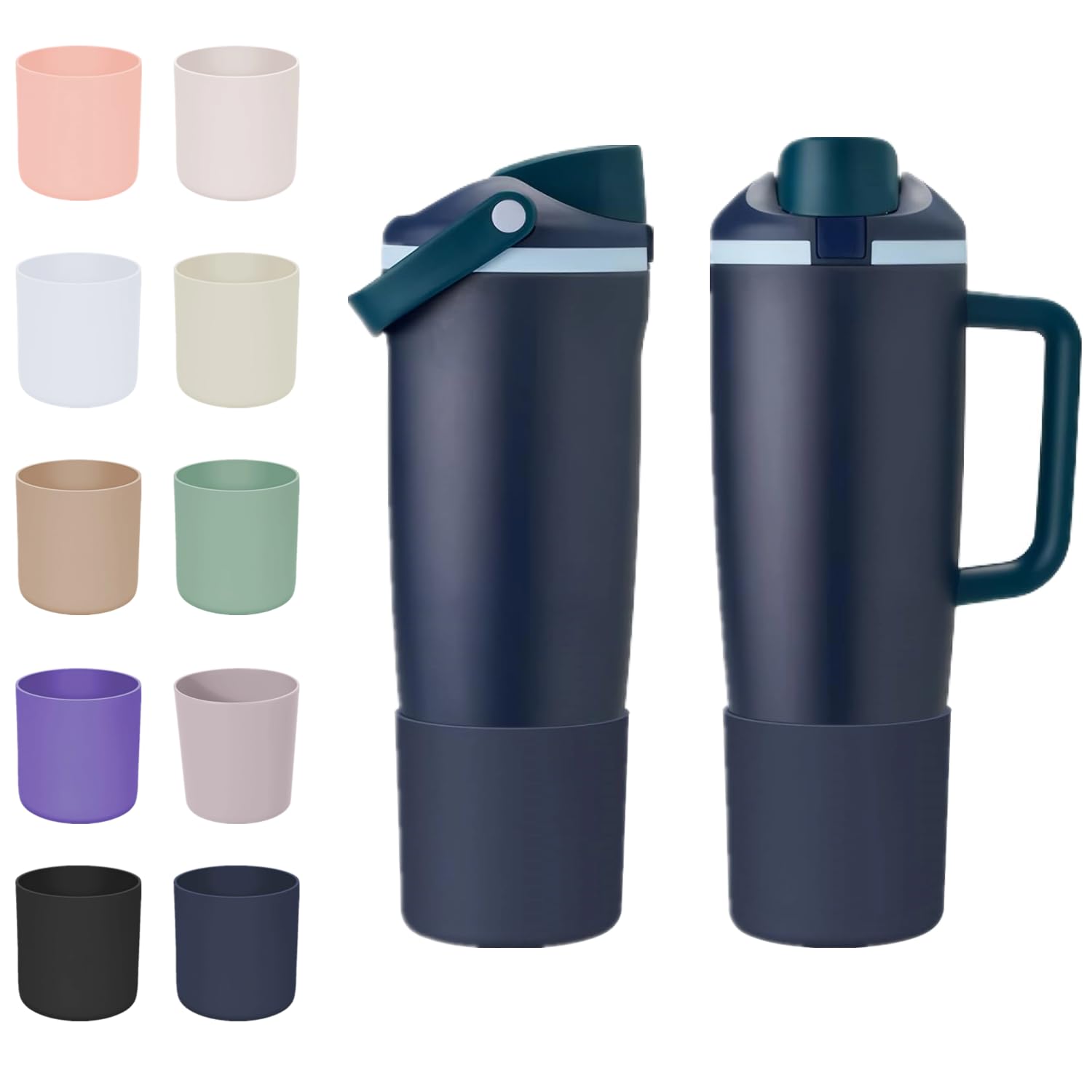 CHEMLLC Protective Silicone Boots for Owala 30oz & 40oz FreeSip Sway Bottles & Tumblers, Anti-Slip Protective Sleeve for Owala Water Bottle (Sea Captain)