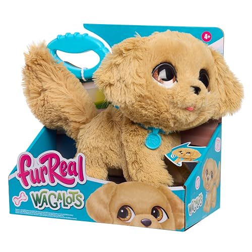 Just Play Peluche Interactivo Golden Retriever furReal Walk A Lots Que Habla y Camina, de 20,3 cm, 4 Piezas, Juguetes Blandos, Juguetes para niños a Partir de 4 años