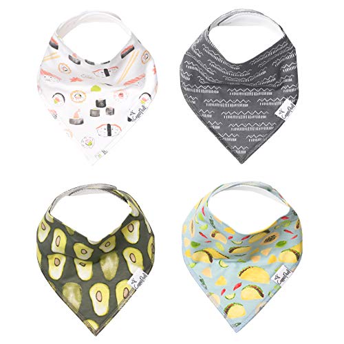 Image of Copper Pearl Baby Bandana Drool Bibs for Drooling and Teething 4 Pack Gift Set “Baja