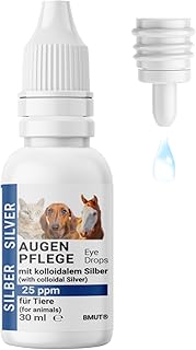 BMUT 1 x 30 ml Eye Drops for Dogs & Cats with Colloidal Silver - 25 ppm - Eye Care - Itching, Irritation, Tear Spots product image