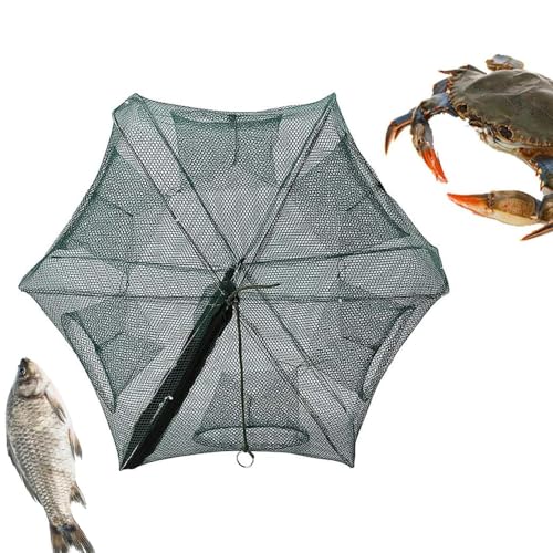 Changyeah Filet de pêche pliable à 6 trous pour la pêche - Piège à crabe pliable - Pour la pêche des poissons, crevettes, crabes, écrevisses