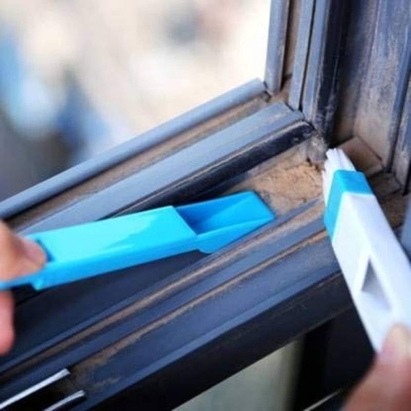2-in-1 Window Track Cleaning Brush with Mini Dustpan, Gap and Groove Cleaner for Keyboards, Vents, and Slider Frames (Piece-01)-image-39