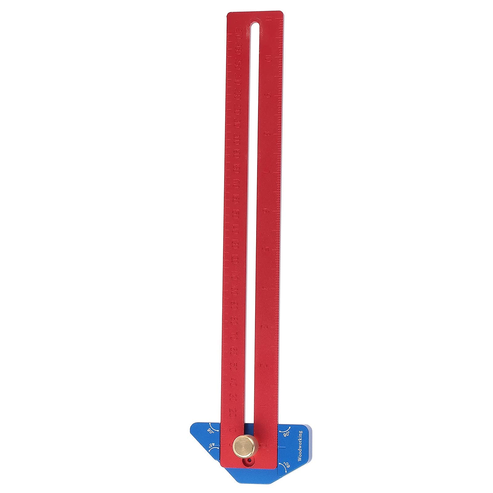 Regla en ángulo de aleación de aluminio de 270 mm, herramienta de marcado y trazado de líneas con tuercas de latón duraderas, escalas métricas e imperiales, acabado de oxidación anódica