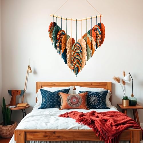 Boho Wall Decor - Large Macrame Wall Hanging - Boho Bedroom Decor - Tapestry for Bedroom - 31x39 inches Boho Wall Decor - Large Macrame Wall Hanging - Boho Bedroom Decor - Tapestry for Bedroom - 31x39 inches