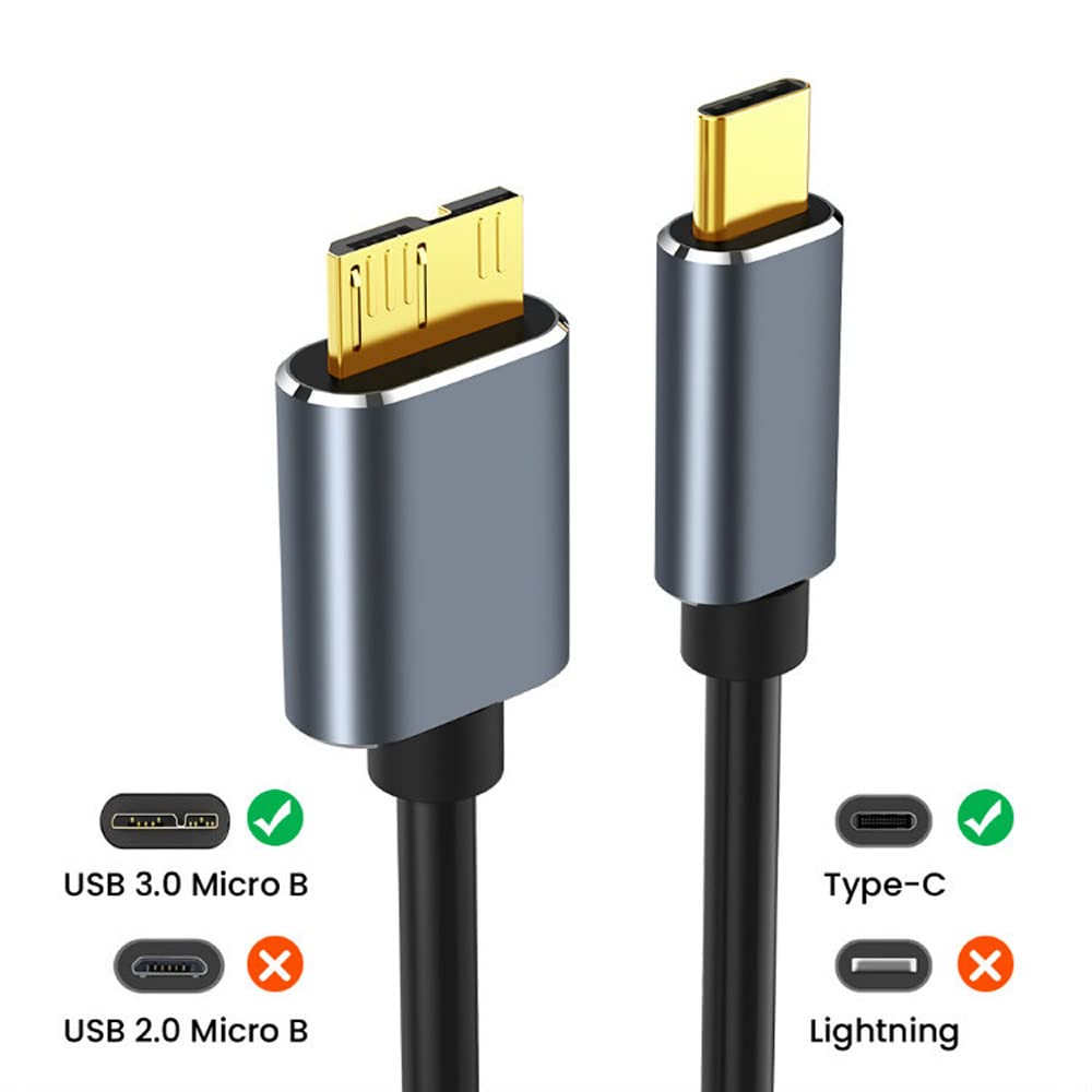 Eono USB C Hard Drive Cable, 0.5M 5Gbps Micro B to Type C Lead Portable External Hard Drive Compatible with WD Elements - Image 2