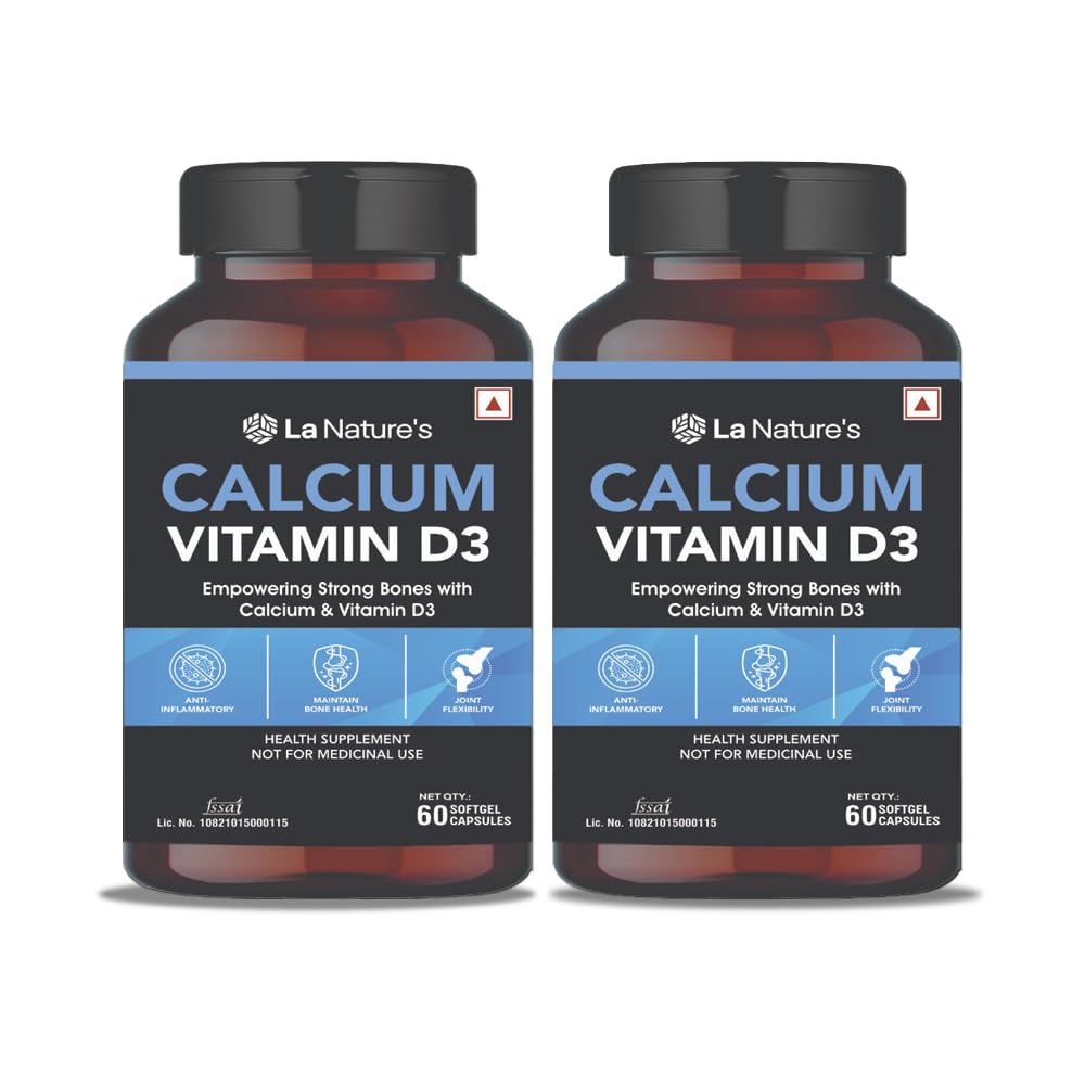 Sponsored Ad - Calcium and Vitamin D3 Capsules for Men and Women for Bone Teeth and Joint Support for Men and Women- 120 Soft gels