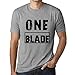 Produktbild Herren Tee Männer Vintage T Shirt One Blade Grau Meliert [Vinyl] Josef Locke