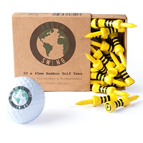 Green Swing Bamboo Golf Tees 45mm, Full Colour Edition