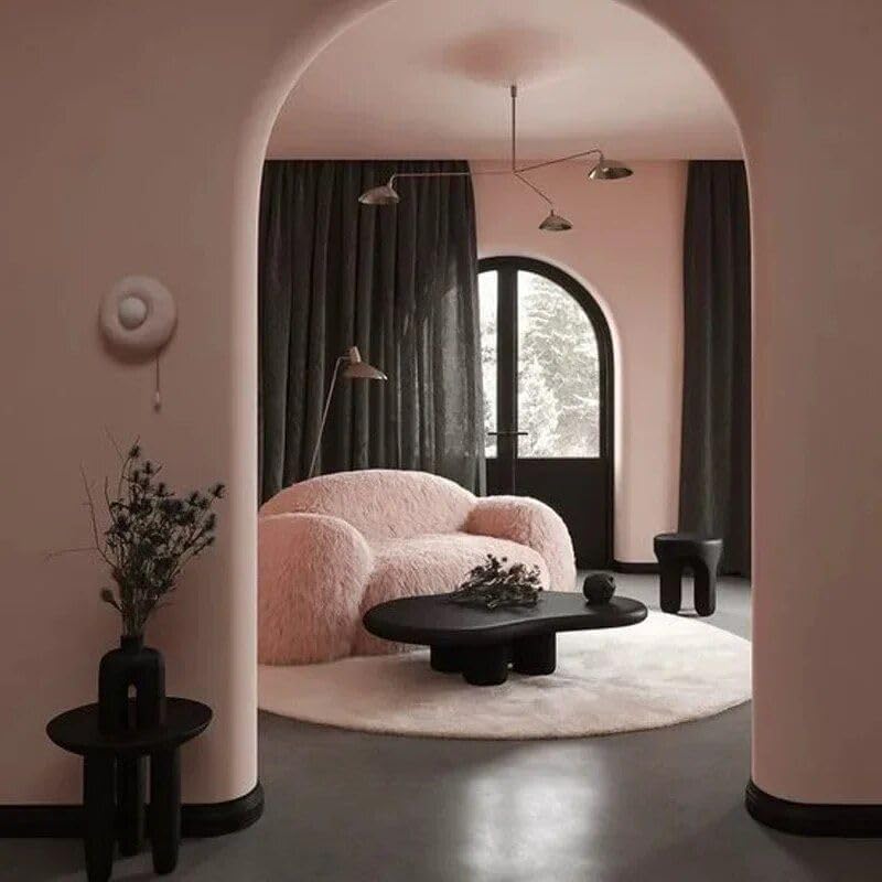 Generic Modern Nordic Plush Sofa Chair – Luxury L-Shaped Living Room Couch 51.18in, Pink