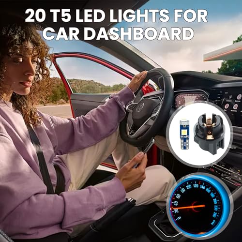 20 luces LED T5 para tablero de auto color hielo miniatura 2