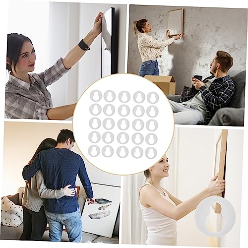 Image of STOBOK Removable Picture Hangers 50pcs Round Keyhole Hangers Keyhole Hook for Wall Decor Artwork and Photos