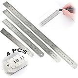 Lineal Edelstahl 4 Stück Lineal Metall Stahllineal Stahlmaßstab Metrisch Lineal Imperial Lineal Präzisions Lineal Gerader Rand Lineal Für Engineering Lehre Und Büro 4 Größen 15cm 20cm 30cm 40cm