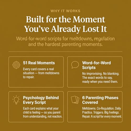 The Calm Parent Playbook — 55 Parenting Cards & Scripts for Tantrums, Meltdowns & Big Feelings in Kids Ages 2-12 | Emotional Regulation Deck | New Mom Dad Gift, Baby Shower