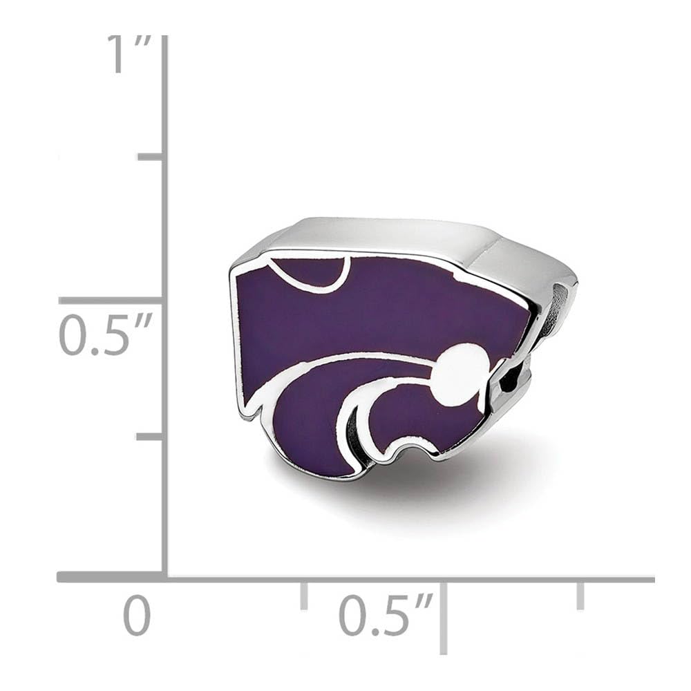 Sterling Silver Kansas State University Enameled Logo Bead Charm