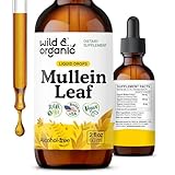 Wild & Organic Mullein Drops for Lungs - Detox and Cleanse - Mullein Leaf Extract for Lungs with Echinacea - Add to Tea - Verbascum Thapsus Tincture - Sugar & Alcohol-Free Liquid Supplement - 2 fl oz