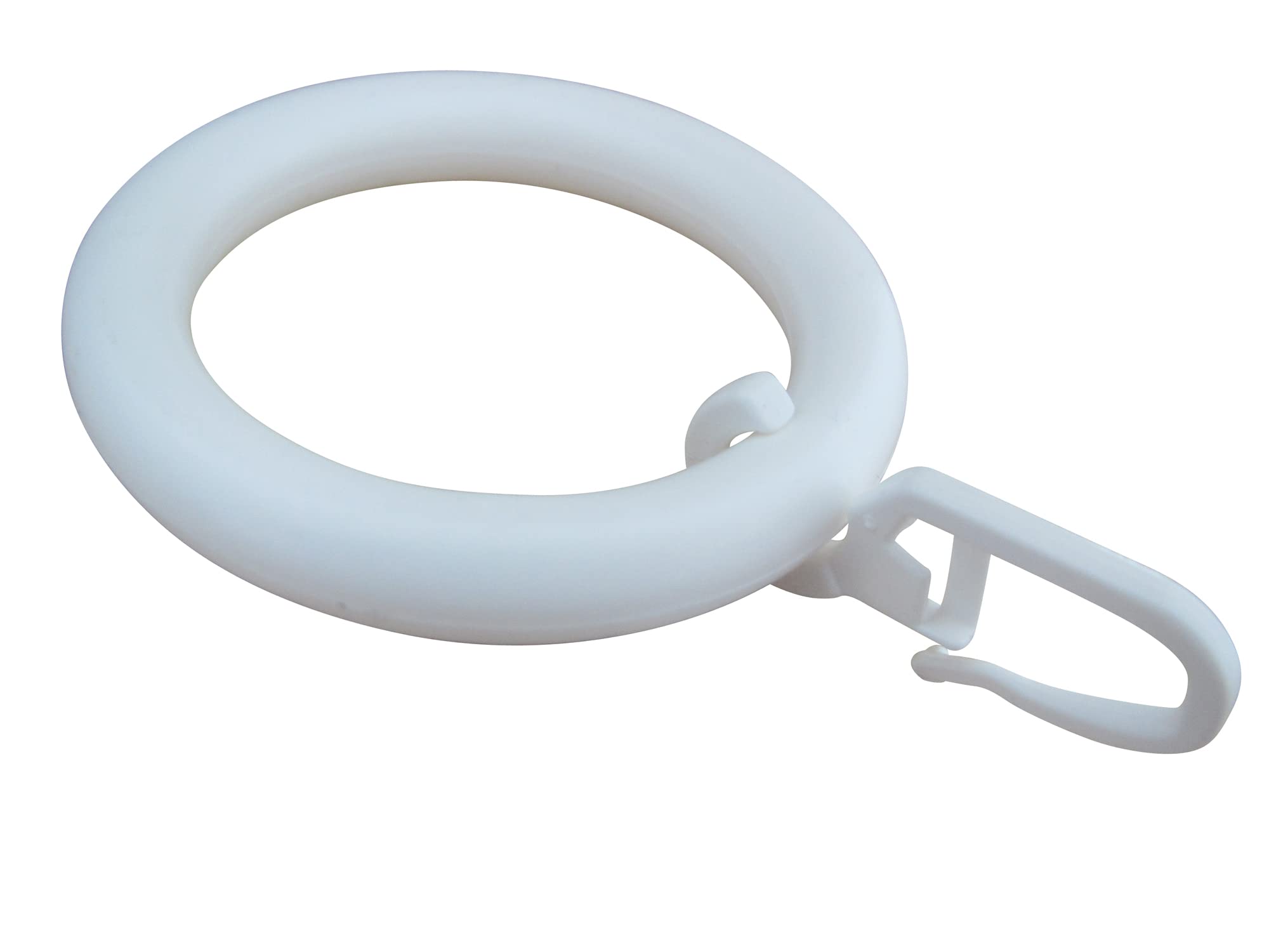 Gardinenringe mit Faltenlegehaken Ø innen 39mm - außen 55 mm, weiß (weiß - 100 Stück)