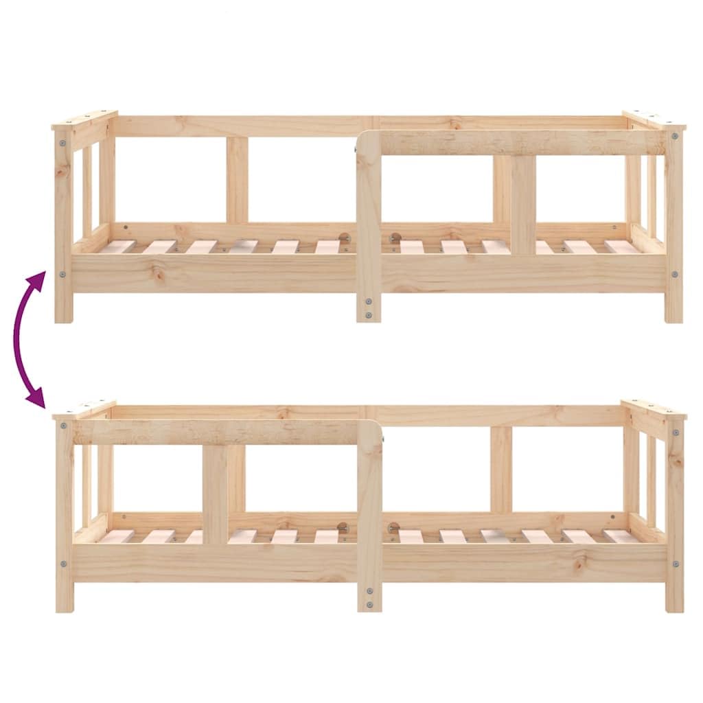 Kinderbett 70x140 cm Massivholz Kiefer mit Lattenrost stabiles Gitterbett für Babyzimmer und Kinderzimmer, geeignet als Juniorbett, umbaubar