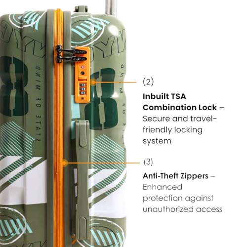 Image of Trolley Bag Set of 2 Green 65cm & 75cm | Polycarbonate Suitcase for Travel | Hard Luggage with 360 Spinner Wheels | TSA Lock, Antitheft Zipper & Dual Cover Interior Manchester