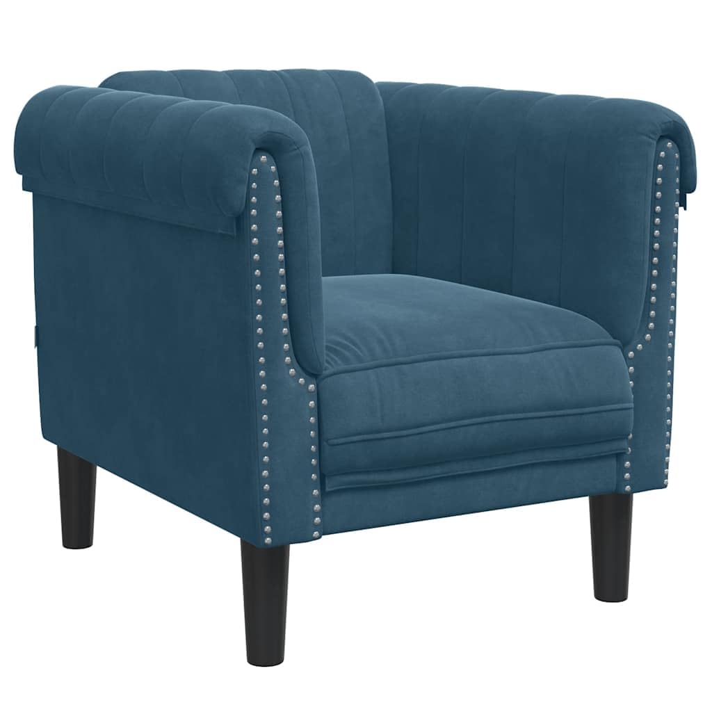 vidaXL Loungesessel Blau Samt