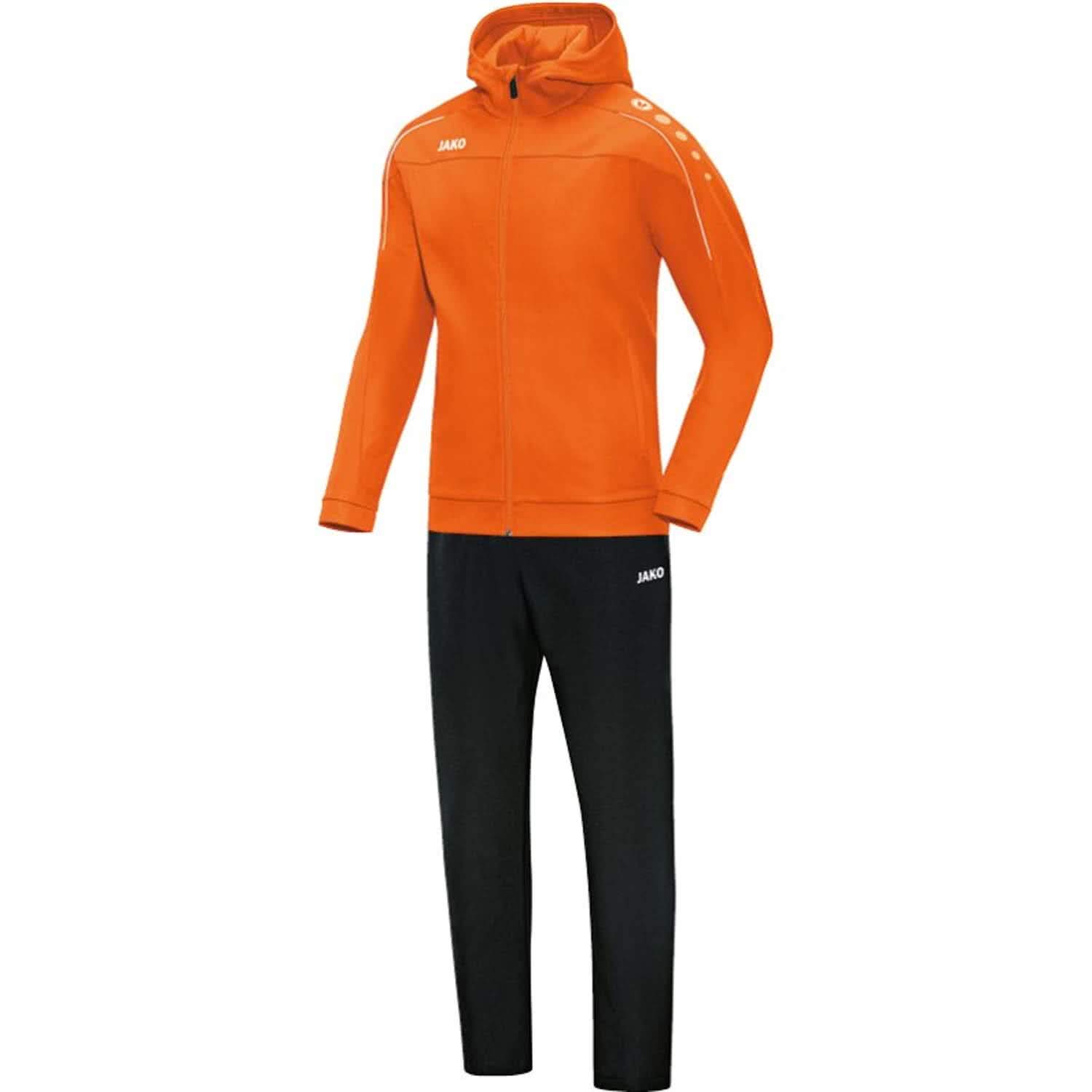 JAKO Classico M9650 Women's Tracksuit with Hood, Neon Orange, 38