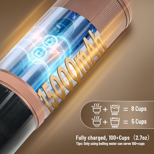 Image of Portable Coffee Machine: Electric Espresso Machine - Portable Coffee Maker for Travel,Camping,Car - Rapid Heating - 8 Cups of Coffee Per Full Charge - Compatible with Nespresso Capsules