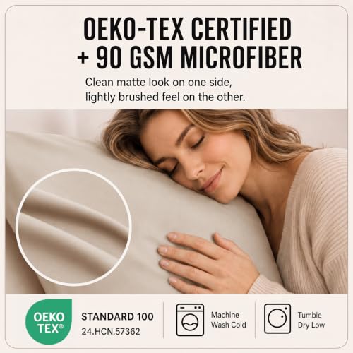 Image of CozyLux 6-Piece Queen Sheet Set, Fits 18-21 Inch Mattresses, Oeko-TEX