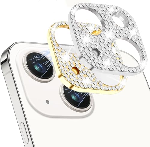 Protecteur objectif iPhone 14 et 14 Plus Naiadiy en métal à paillettes