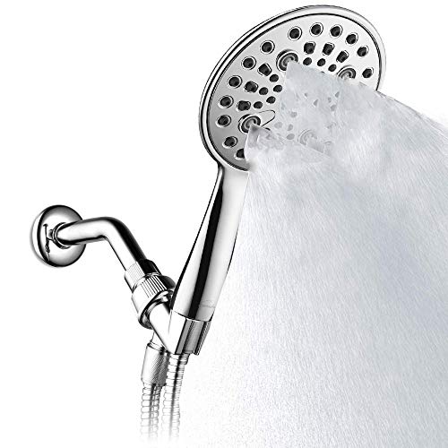 Image of ALTON SHR20980 ABS 6-Function Chrome Finish Polished 6inch Shower Head with 1.5 Meter Hose Pipe, Arm And Adjustable Bracket (Silver)