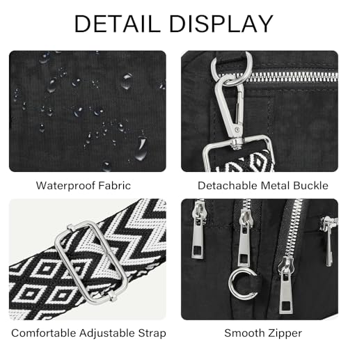 Image of CLUCI Anti Theft Crossbody Bags for Women Travel Small Crossbody Bag Purses for Women RFID Nylon Belt Bag