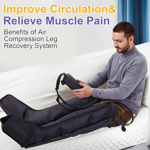 Sistema de Terapia por Compresión de Aire, Masajeador para Piernas para el Dolor y la Circulación, Botas Inalámbricas de Compresión de Aire para Recuperación Completa de las Piernas, Terapia de Recuperación Rápida para Atletas miniatura 3