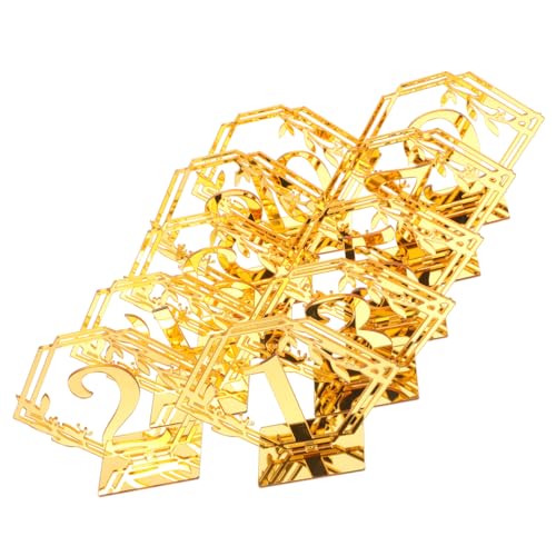 ULTECHNOVO 10pcs Table Number Signs Hexagonal Reserved Signs for Weddings Banquets and Parties Stylish and Sturdy Seating Markers for Home and Event Decor