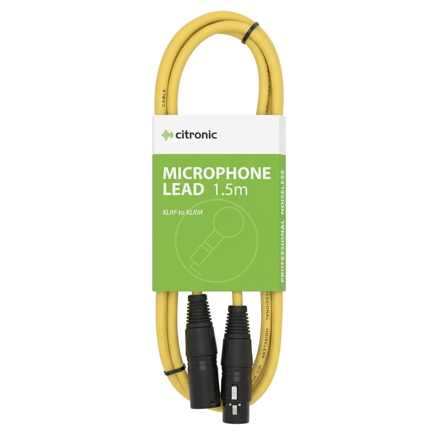 Chord Premium XLR-Stecker auf XLR-Buchse, Mikrofonkabel, Gelb, 1,5 m