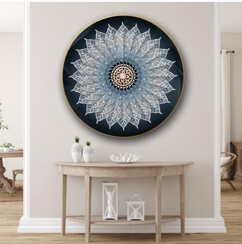 ArtSense Premium Floral Mandala Round Wall Art – 24 Inch HD Textu...