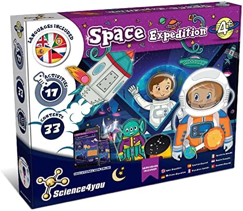 Science4you Space Lab Adventure for Kids 4+ Years - Crafts Set, 17 Activities: Solar System Model, Space Torch for Kids, Model Rocket - Fun Astronomy Gifts, Stem Toys Age 4 5 6 7, 80003269