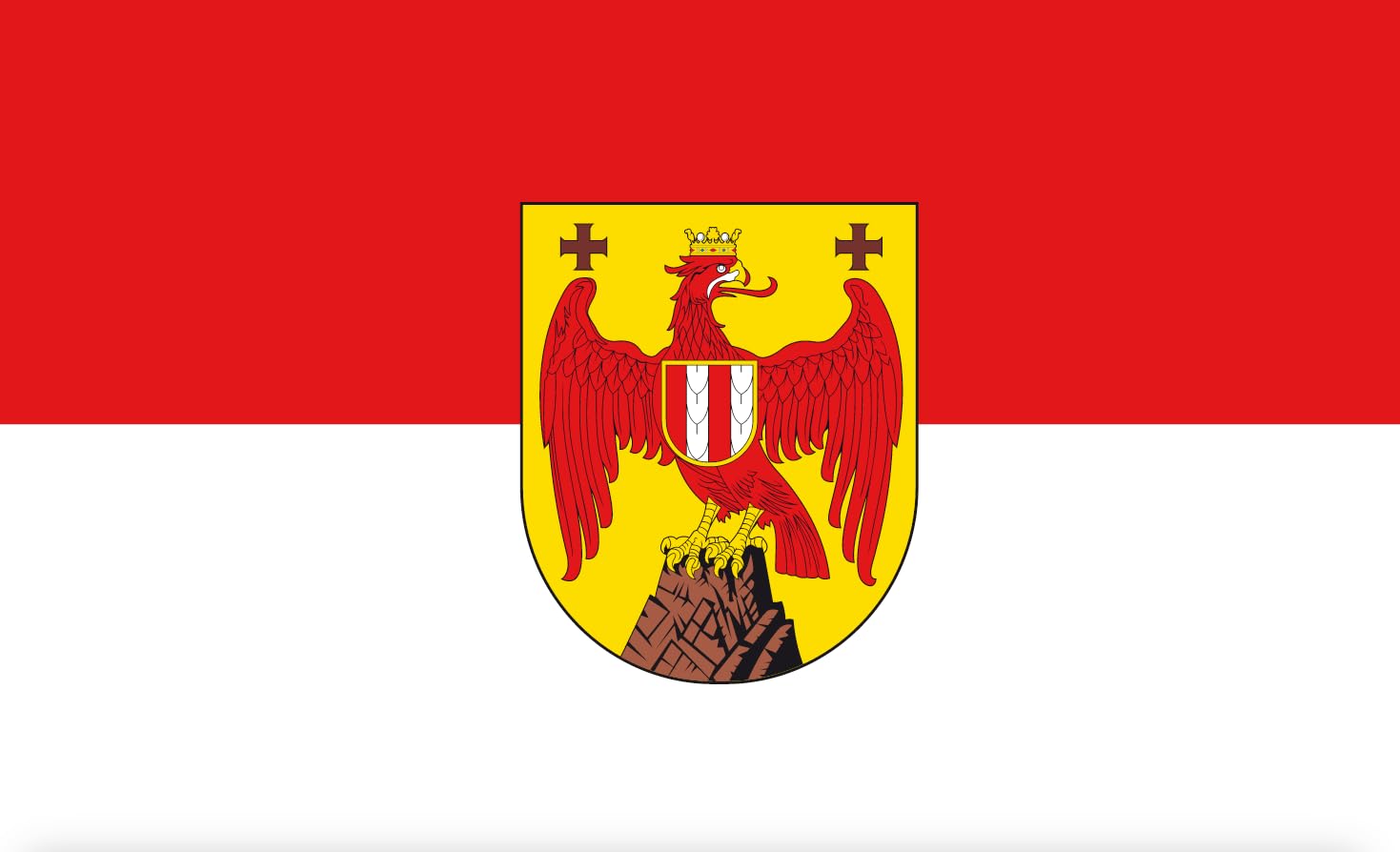 Drapeau Burgenland anti-effilochage pour mât extérieur et intérieur