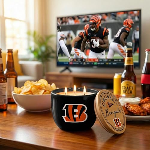 Proformance Home NFL Cincinnati Bengals Script Circle Logo Ceramic Candle by Pegasus Sports - Used condition - Image 4